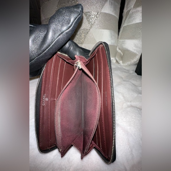 AUTH CHANEL Matelasse Lamb Skin Wallet Coco Mark purse Black - Picture 17 of 17